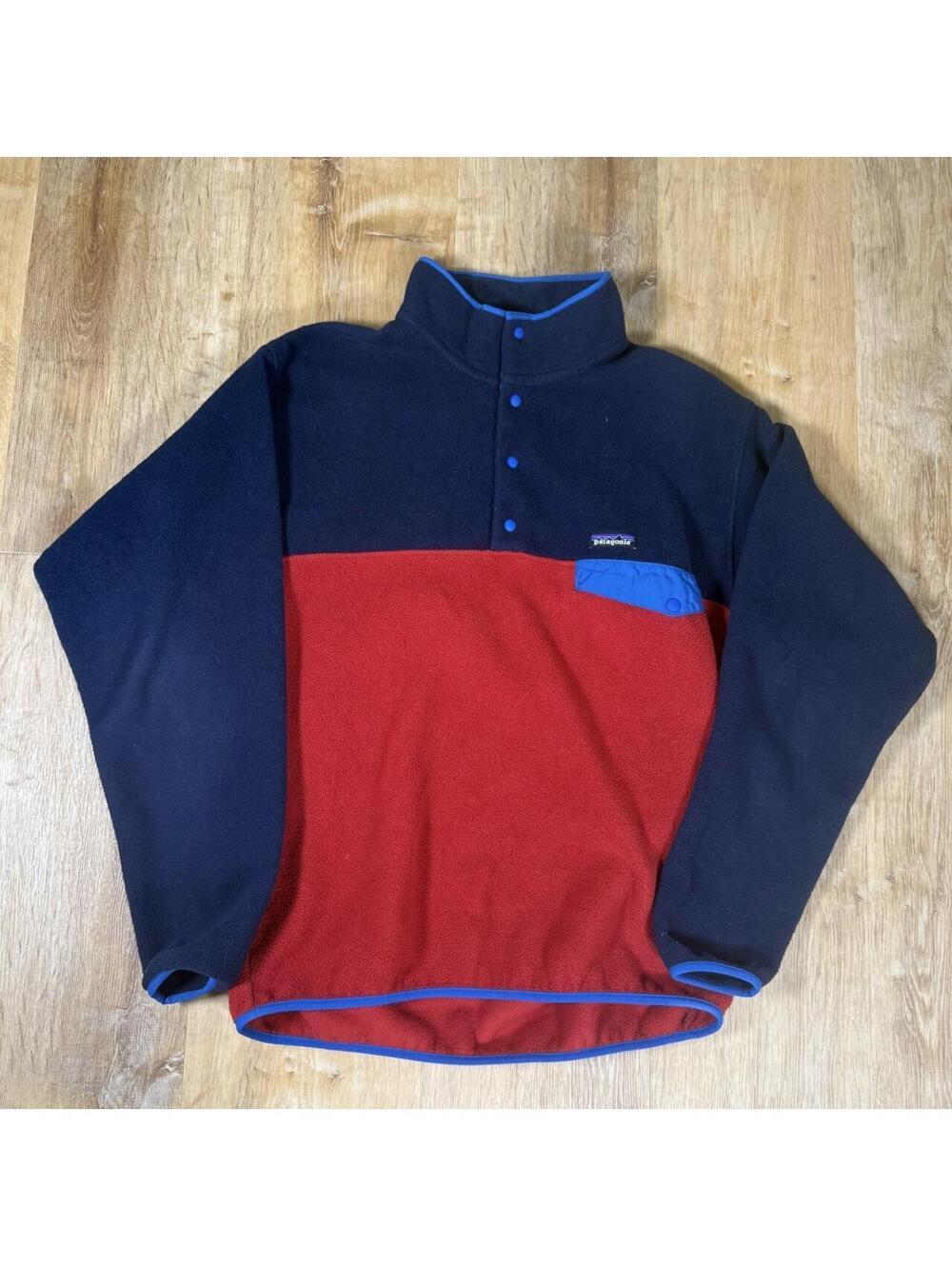 Y2K Patagonia Synchilla Red & Blue Fleece Size L